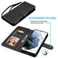 thumbnail image 4 of Takfox For Samsung Galaxy S22 / S22 Plus Wallet Case, With RFID Blocking Leather Credit Card Holder Slots Flip Folio Book [Detachable Magnetic] Case Shockproof Cover,Black, 4 of 7