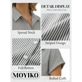 thumbnail image 4 of MOYIKO Short Sleeve Summer Tops for Women Casual Button Down Shirts Striped Business Work Blouses, 4 of 7