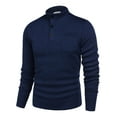 thumbnail image 4 of COOFANDY Men's Thermal Henley Sweater - Quarter Button Mock Neck Knit Pullover with Pocket, 4 of 5