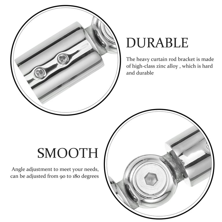 Magnetic Curtain Rod Window Elbow Connector Corner Curtain Rod Connector  Curtain Rods Elbow Connector Universal Corner Hinge Stainless Steel