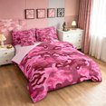 thumbnail image 2 of Manfei Minimalism Camouflage Queen Bedding, Countryside Camo Bedding Comforter Set Queen, Hot Pink, Pink Reversible, 7-Piece, 2 of 6