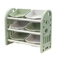 thumbnail image 2 of Kids Toy Storage Cabinet with 6 Bins – Durable HDPE 3-Tier Organizer for Playroom, Bedroom & Living Room, Multi-Functional Nursery Furniture (Green), 2 of 7