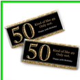 Golden Celebration Candy Bar Wrappers for 50th Birthday Party Favors