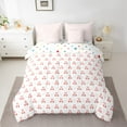 thumbnail image 2 of Manfei Girly Red Cherry Bedding Comforter Set 7pcs, Cute Yummy Fruit Queen Bedding Sets, Kawaii Cartoon Theme Reversible Queen Sheet Sets, Microfiber Bedroom Decor, 2 of 7
