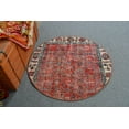 thumbnail image 2 of Turkish Rug, Vintage Rug, Round Rug, 3.4x3.4 ft Small Rug, Oushak Rug, Rugs For Entry, Red Cool Rugs, Small Oriental Rug, 13153, 2 of 10