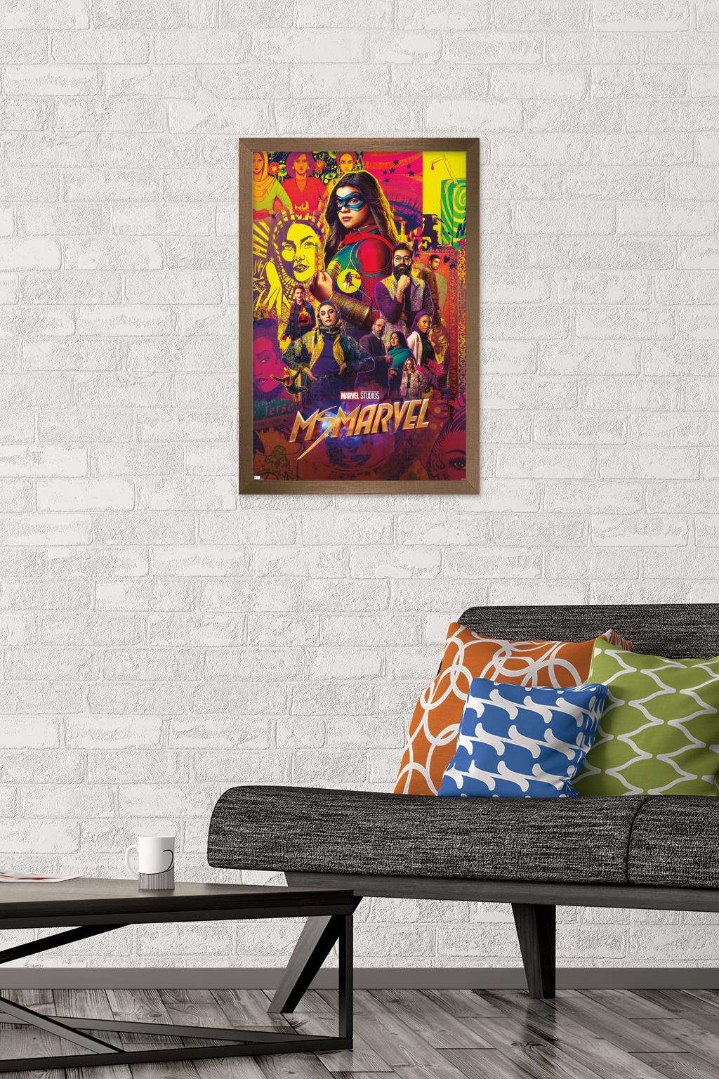 Marvel Ms. Marvel - One Sheet Wall Poster, 14.725" x 22.375" Framed