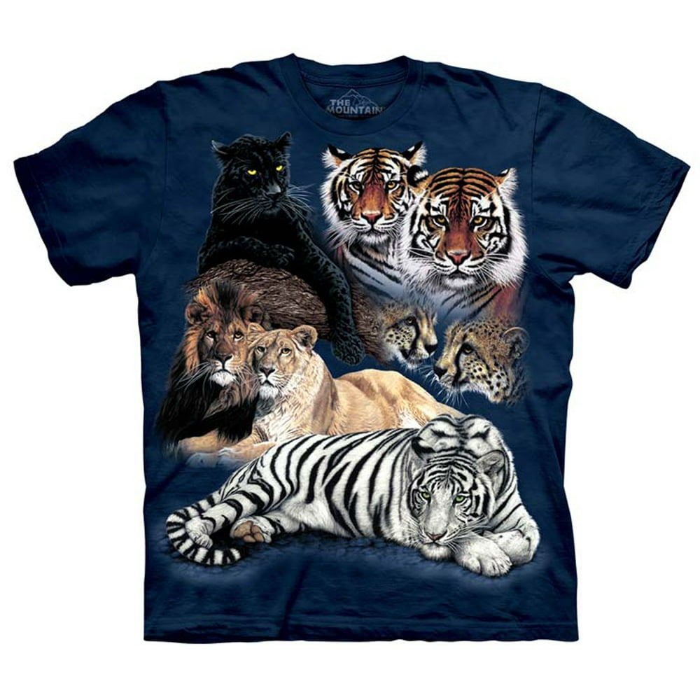 The Mountain The Mountain TShirt Big Cat Collage Feline Cat Tie Dye