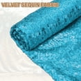 thumbnail image 5 of Lake Blue Sequin Fabric, by The Yard, 1 Yard Length 4.3ft Wide Sequin Velvet Fabric Shiny Sparkly Cloth for DIY Sewing, Dress, Backdrop, Tablecloth, Table Runner, 5 of 7