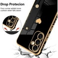 thumbnail image 6 of Designed for Samsung Galaxy A54 5G Case Black Love Hearts Design for Women Girl Men, Luxury Plating with Strap Stand Full Camera Lens Protection Bumper for Galaxy A54 5G, 6 of 6