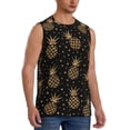 thumbnail image 2 of Disketp Gold Glitter Pineapples Sleeveless Tshirts For Men, Muscle Shirts For Men Dry Fit Tank Top-Large, 2 of 8