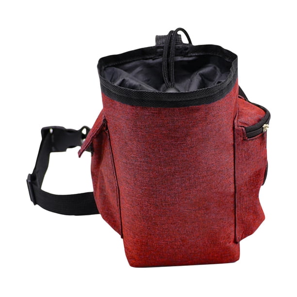Bolsa para magnesio de escalada con correa ajustable para mayor fricción, riñonera para entrenamiento en el gimnasio. Rojo