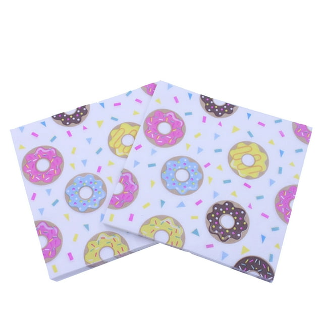 MasteelfCA 20PCS Donut Cookies Napkins Color Printed Napkins Facial Tissue Printing Napkin for Party Banquet Daily Use