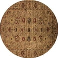thumbnail image 1 of Ahgly Company Indoor Round Oriental Brown Industrial Area Rugs, 7' Round, 1 of 4
