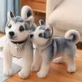 thumbnail image 2 of LIWEN 25/30cm Puppy Stuffed Toy Lying Posture and Sitting Postures Cozy Touch Desktop Ornament Cute Simulation Husky Dog Plush Toys Living Room Decoration, 2 of 8