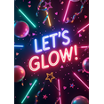 thumbnail image 6 of LUUFILx Let's Glow Neon Party Banner Background Backdrop Decorations Rainbow Light Birthday Party Supplies Photography Props Event Decor, 6 of 8