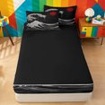 thumbnail image 4 of meiyoeat Japanese Black Wave Zipper Twin Comforter Sets with Fitted Sheet and 2 Pillowcases For Kids,Ukiyo-E Style Print Zipper Bedding Set,Black Reversible,4 Pieces, 4 of 7