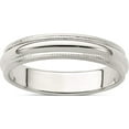 thumbnail image 1 of Sterling Silver 4mm Half Round Milgrain Band (Size 5.5) Made In United States qwm040-5.5, 1 of 5