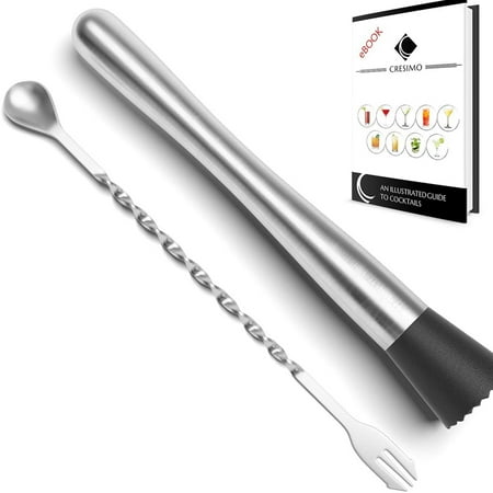 

Stainless Steel Cocktail Muddler and Mixing Spoon Juice Muddler for Making Delicious Cocktails
