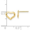 thumbnail image 3 of Finest Gold 14K Yellow Gold Polished Heart Post Earrings, 3 of 3