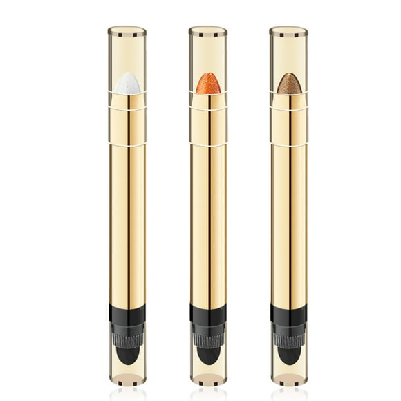 3 piezas de lápiz de sombra de ojos de doble cabezal, lápiz de sombra de ojos en barra, maquillaje de ojos perlado
