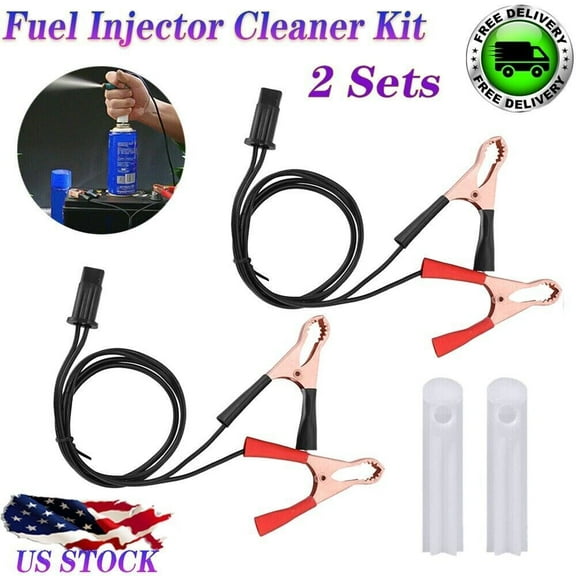 Fuel Injector Flush Cleaner Adapter Universal DIY Kit Car Cleaning Tool w/Nozzle