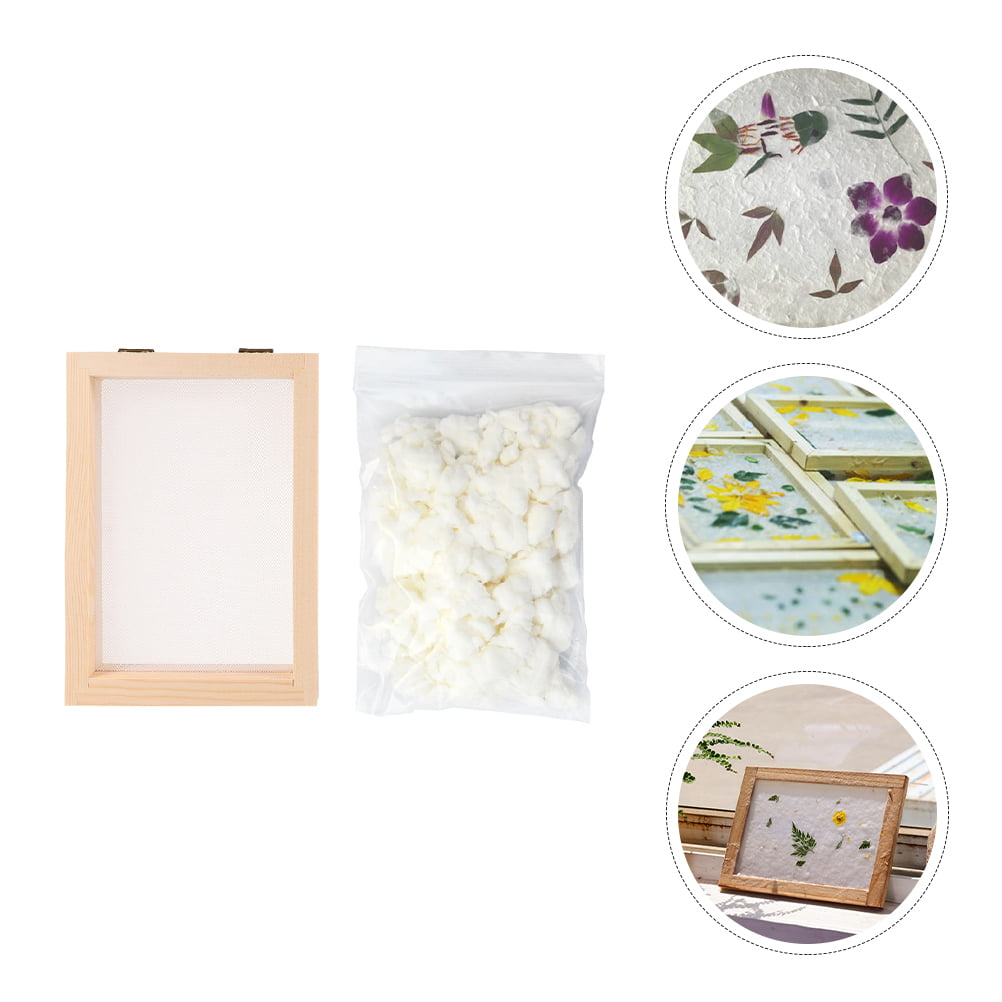 Paper Making Kits 15 pcs Frames Tool with Mold DIY Making Dried Supply Mesh  and Press Supplies Frame Silk Kits Kit Printing Wooden Molds Mould Mould