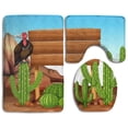 thumbnail image 1 of Letrero de madera ABPHQTO Cactus y Buitre Juego de alfombras de baño 3 piezas, 1 of 2
