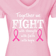 thumbnail image 4 of Inktastic Together We Fight Breast Cancer Awareness Women's V-Neck T-Shirt, 4 of 5
