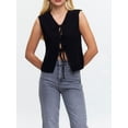 thumbnail image 5 of Elippeo Women Knit Tank Top, Sleeveless Tie-up Solid Loose Summer Vest Streetwear for Daily, 5 of 8