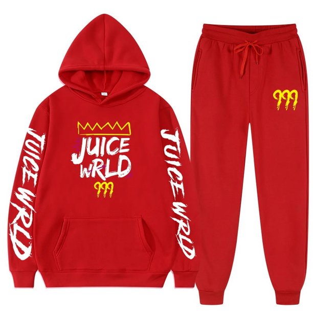 Nuevo rapero Juice Wrld mismo estilo sudadera traje suelto para hombres y mujeres Sudadera con capucha + pantalones de chándal