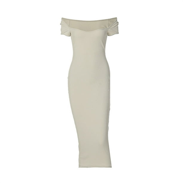 Txlixc Vestido de mujer bodycon, vestido de manga corta de color sólido, adecuado para fiestas Txlixc moda