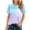 Light Blue 2, variant on MEICHEN Women's Round Neck Short Sleeved T Shirt Loose Fashionable Casual Printed Top Summer Trendy Clothing for Women