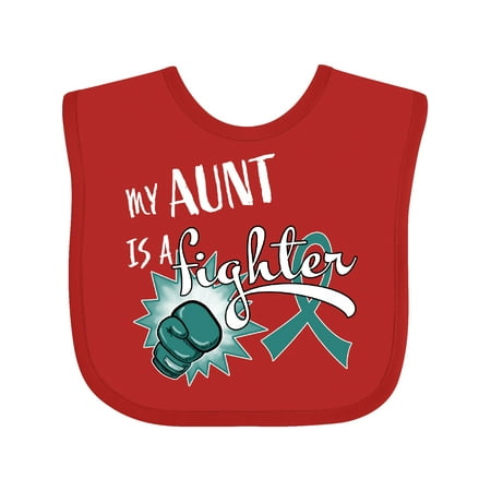 

Inktastic Ovarian Cancer Awareness My Aunt is a Fighter Boys or Girls Baby Bib