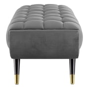Modway Adept 17 x 47.5 Modern Performance Velvet Tufted Bench in Gray