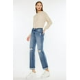 thumbnail image 5 of Kancan - Carrie Mid-Rise True Straight Leg Jeans with Distressed Knee and Cuffed Hem (29" Inseam) - Essential, KC20064M, 5 of 9