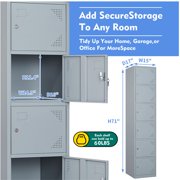 Fesbos Metal Locker with 6 Doors, Tall Steel Storage Lockers for Employees - 71 Locker Storage Cabinets for School, Gym, Home, Office, Garage