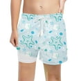 thumbnail image 5 of KKBOTIVE Youth Boys Sea Animal Print Swim Trunks with Compression Liner Boys Bathing Suit for Kids Swimsuits Quick Drying Kids Board Shorts ( Light Blue Size: 5-6 Years ), 5 of 5