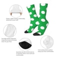 thumbnail image 3 of Hirioo Green And White Polka Dot Pattern Adult Middle Tube Socks Breathable Sock Non-Pilling,Contrasting Color Design, 3 of 6