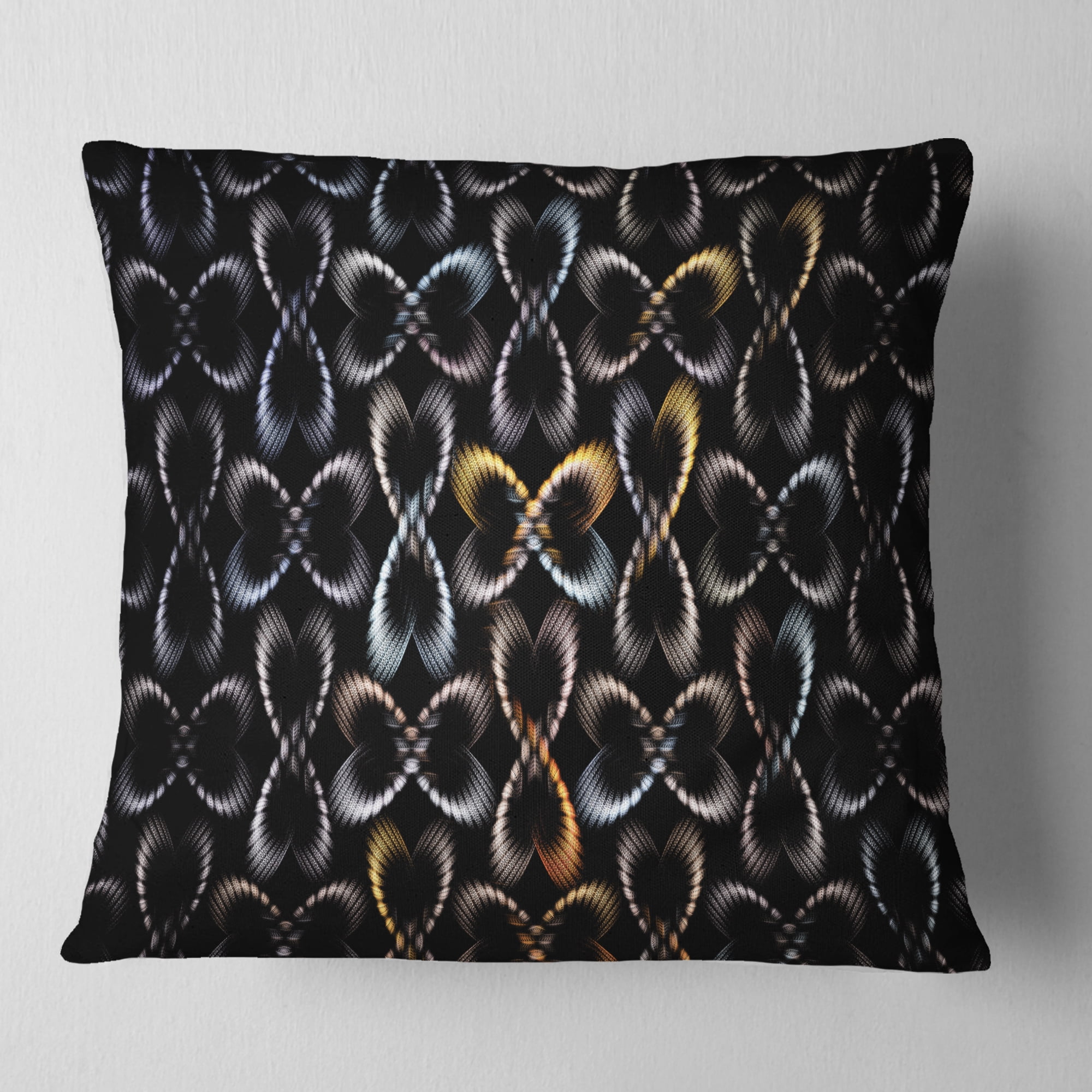 Designart Yellow Pattern of Butterflies - Abstract Throw Pillow - 18x18