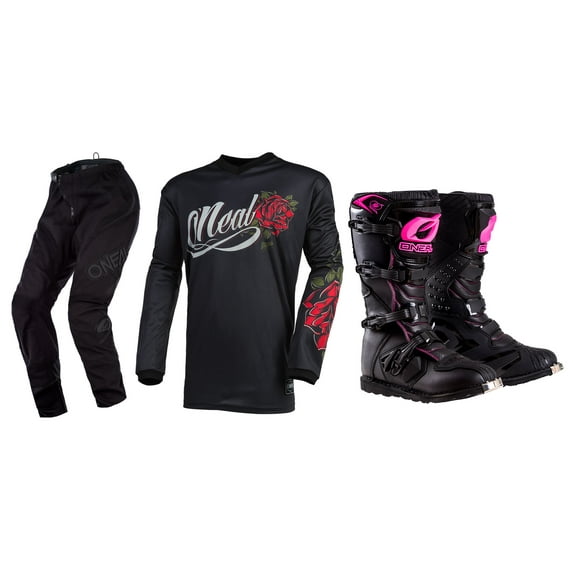 Oneal Womens Element Roses Jersey Pant Boots Combo