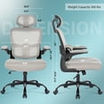 thumbnail image 2 of Hramk Ergonomic Mesh Office Desk Chair with Flip up Armrests, Adjustable Lumbar Support,Gray, 2 of 7
