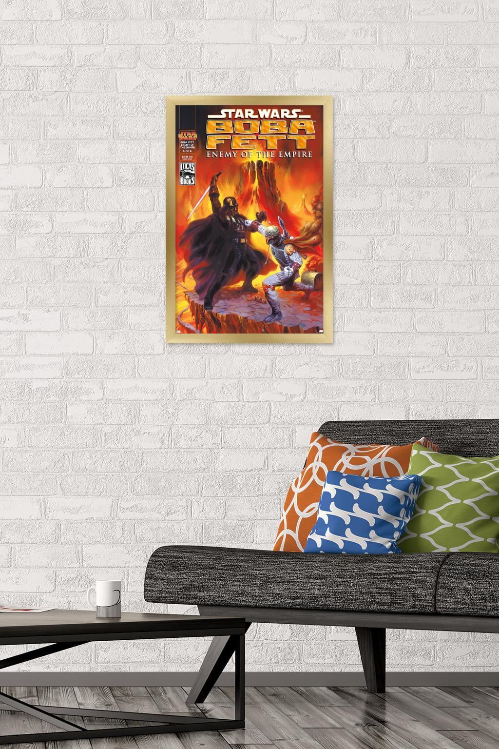 Star Wars: Saga - Boba Fett - Enemy Wall Poster, 14.725" x 22.375", Framed
