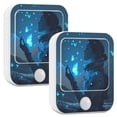 thumbnail image 2 of 2 Pack LED Sensor Night Light Motion 3 Modes for Stairway Bedroom Living Room Blue Glowing Butterfly, 2 of 7