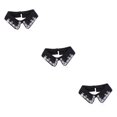 thumbnail image 4 of Qarigey Camisa de mujer Cuello falso Ligero Amigable con la piel Corbata de mujer Cuello desmontable Blusa de solapa tridimensional Top Negro Type1 NO1, 4 of 6