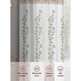 thumbnail image 6 of Beige Floral Sheer Curtains 108 Inch Length 2 Panels Set Window Treatments, Spring Summer Botanical Flowers Rod Pocket Semi Curtains for Living Room/Bedroom/Kitchen Décor, 104"W x 108"L, 6 of 7