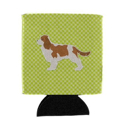 

Carolines Treasures BB3849CC Cavalier King Charles Spaniel Checkerboard Green Can or Bottle Hugger Can Hugger