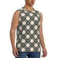 thumbnail image 2 of Fotbe Men's Daisy Plaid Black Print Men's Sleeveless Muscle Tank Tops Casual T-Shirts for Gym Workout Beach-Medium, 2 of 8