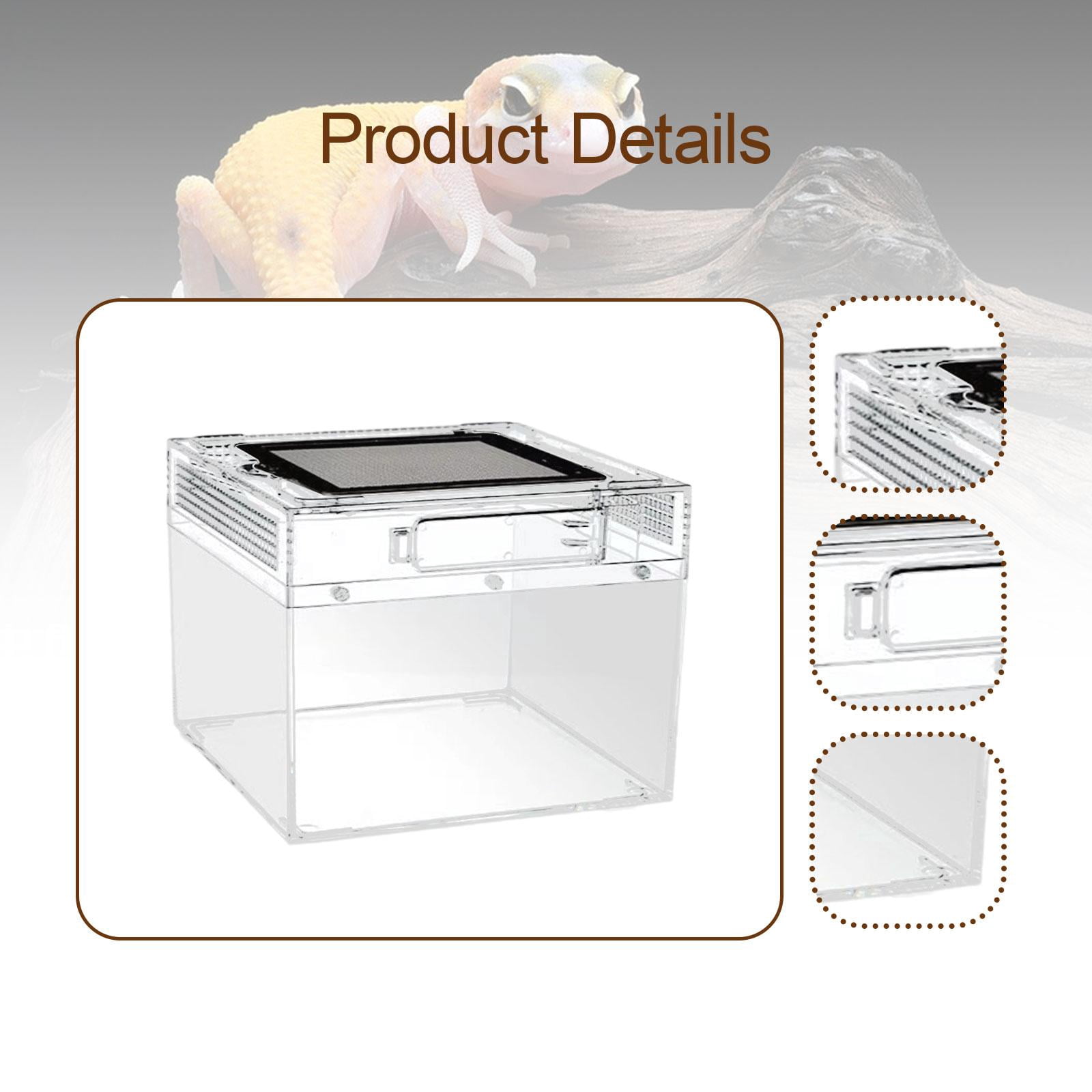 CarpNettore Reptile Terrarium Reptile Tank Ventilation Transparent Breeding Box Habitat for Turtle Scorpions Lizards Horned Frogs Geckos 20cmx20cmx15cm