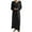 Black, variant on BiZtdJrK Plus Size Hooded Maxi Dress for Women Drawstring V Neck Long Sleeve Hoodie Sweatshirts Loose Causal Sweatshirt Dresses Black L
