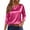Hot Pink-#110105, variant on Hearthz Womens Silk Satin Tops 3/4 Length Sleeve Shirts Round Neck Loose Casual Blouses Business Work Dressy Tshirts Outfits,Green S